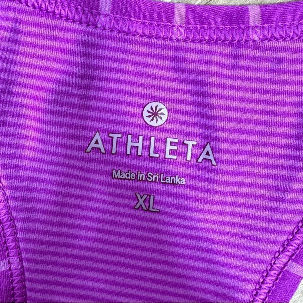 Athleta Chi Multi Stripe Racerback Tank Top Shirt Electric Purple XL - Picture 10 of 13